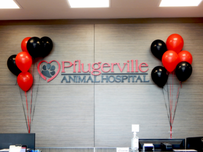Balloons with Pflugerville Logo